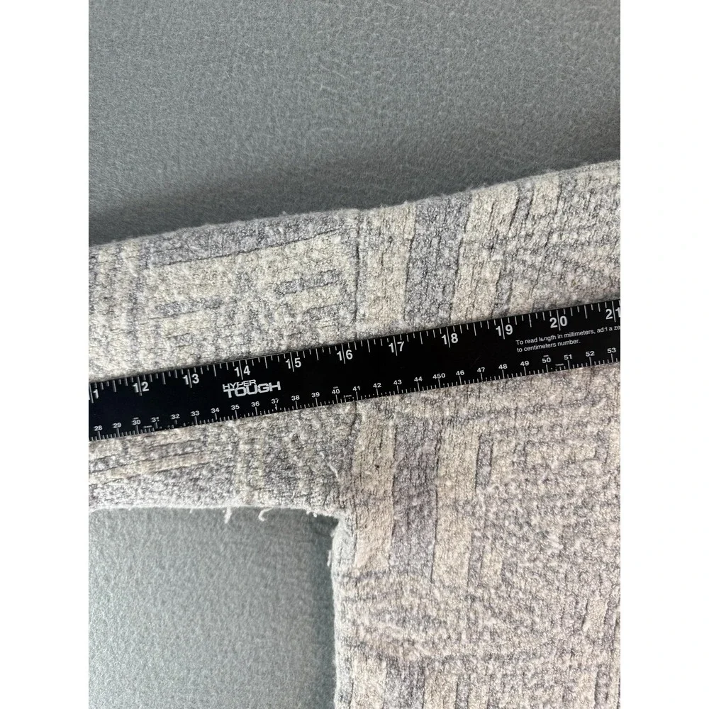 Free People Sweater‎ Womens S Gray Hooded V Neck Geometric Oversized Pullover